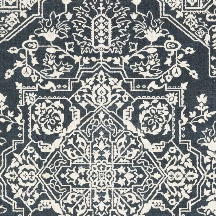 10' X 13' Blue And Ivory Oriental Area Rug