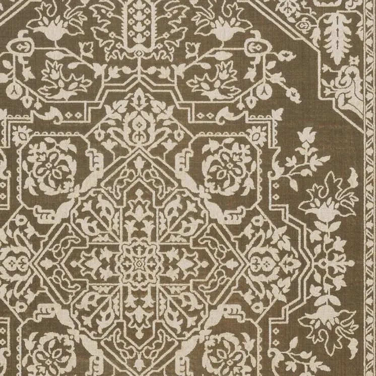 10' X 13' Gold And Beige Oriental Area Rug