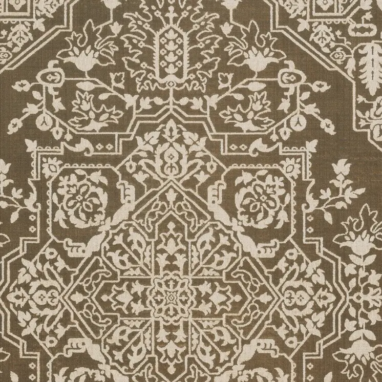 5' X 8' Gold And Beige Oriental Area Rug
