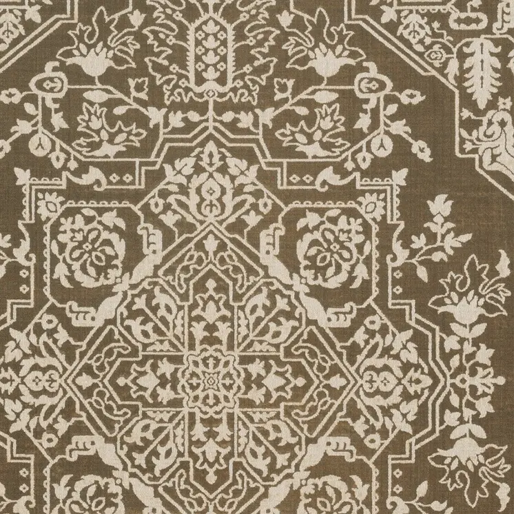 7' X 10' Gold And Beige Oriental Area Rug