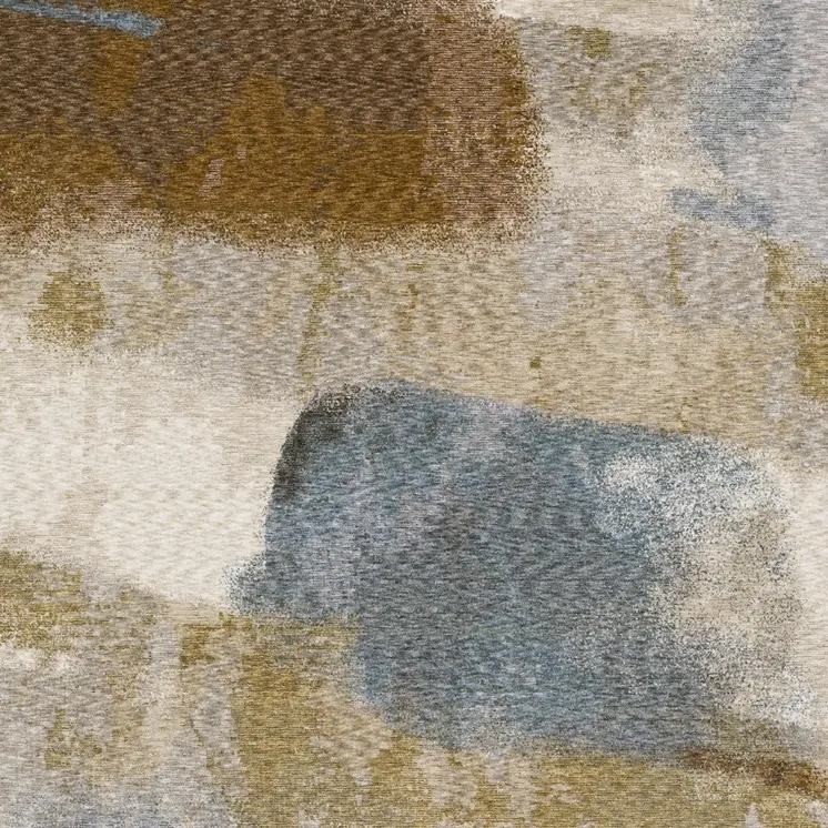 5' X 8' Beige And Rust Abstract Distressed Area Rug With Fringe