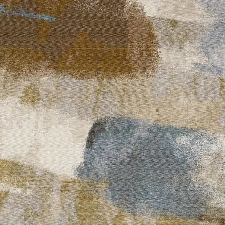 7' X 10' Beige And Rust Abstract Distressed Area Rug With Fringe