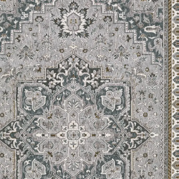 10' X 13' Blue And Gray Medallion Area Rug