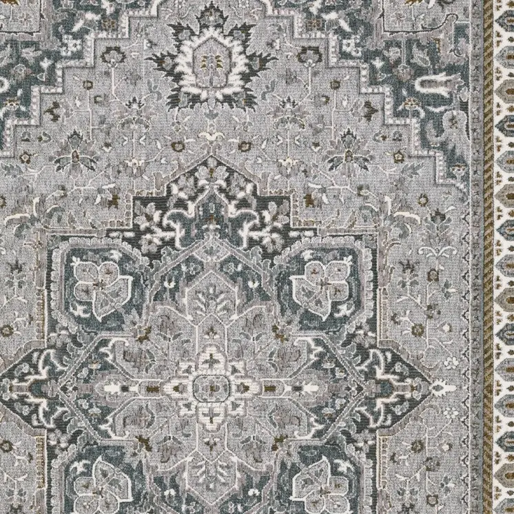 4' X 6' Brown And Blue Medallion Area Rug