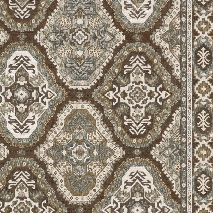 4' X 6' Blue And Gray Medallion Area Rug