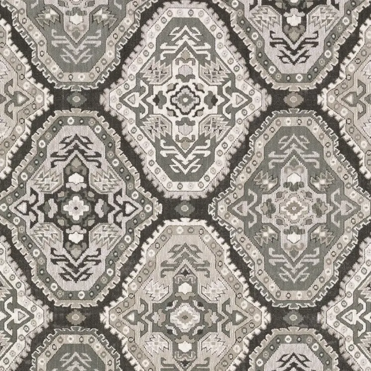 10' X 13' Blue Ivory And Charcoal Medallion Area Rug
