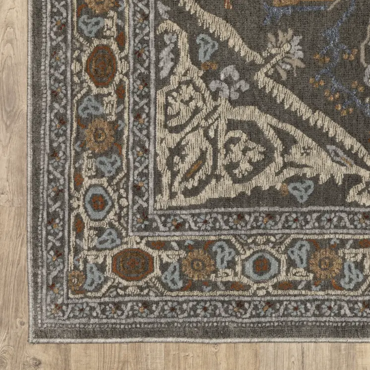 8' X 11' Blue And Green Medallion Area Rug