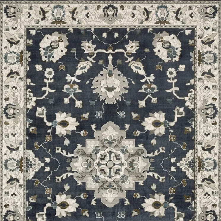 4' X 6' Blue Oriental Area Rug