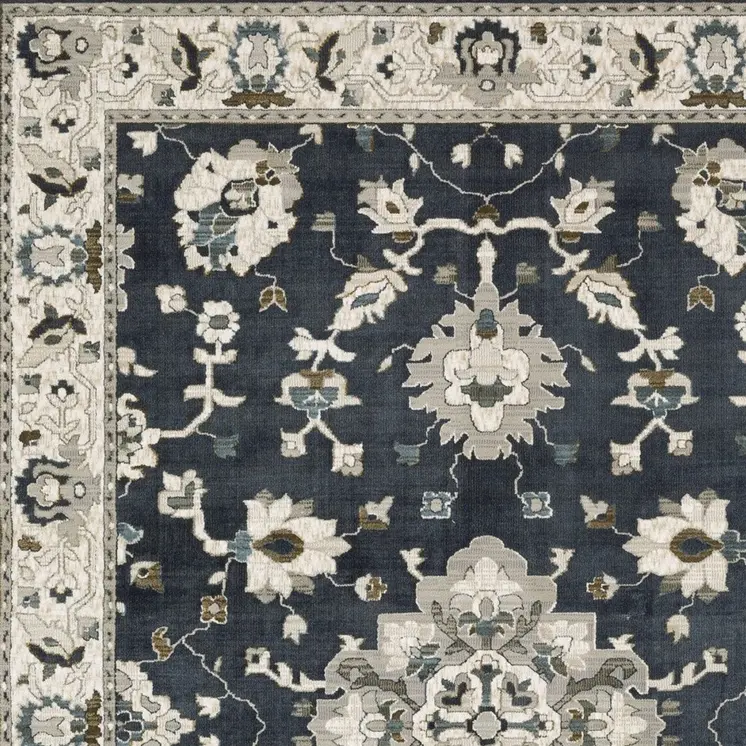 7' X 10' Blue Oriental Area Rug