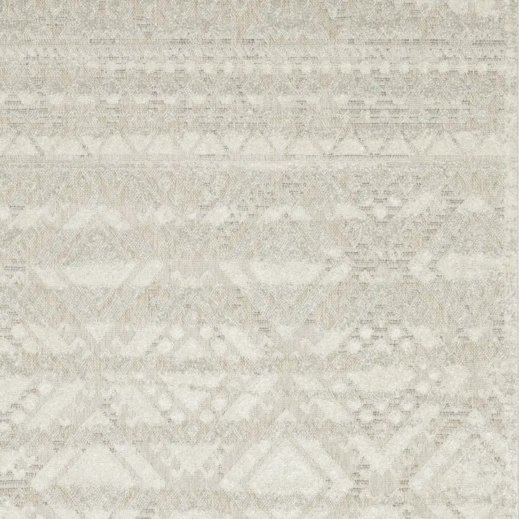 7' X 10' Beige And Ivory Tribal Area Rug