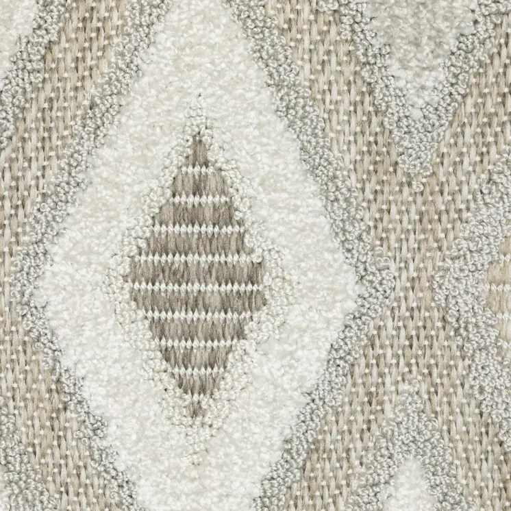 5' X 8' Beige And Gray Diamond Area Rug