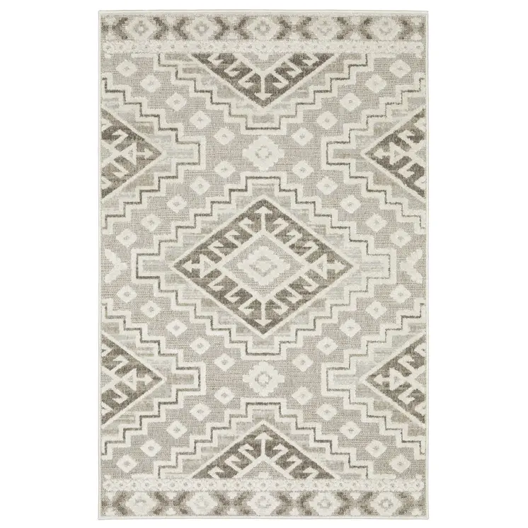 10' X 13' Beige And Brown Tribal Area Rug