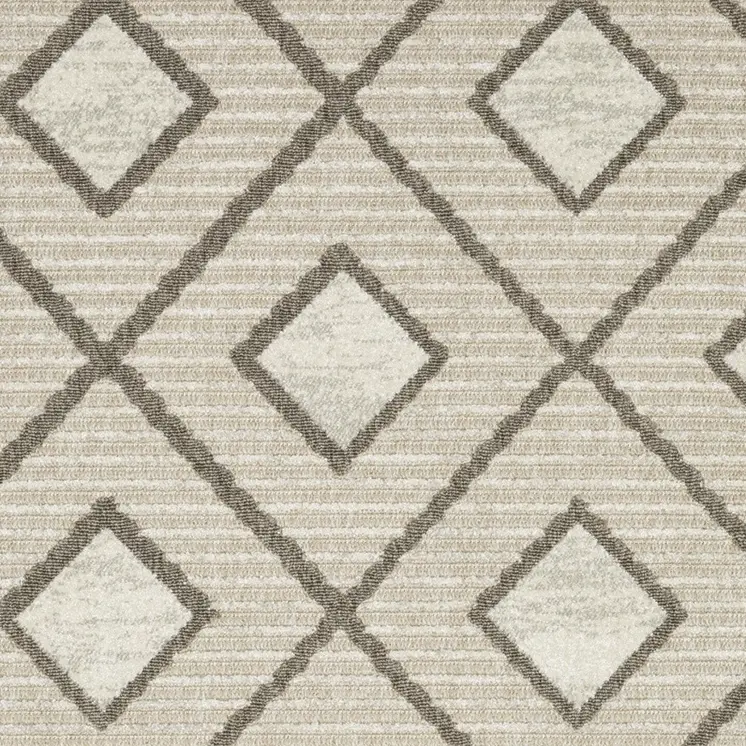 5' X 8' Beige And Brown Geometric Area Rug