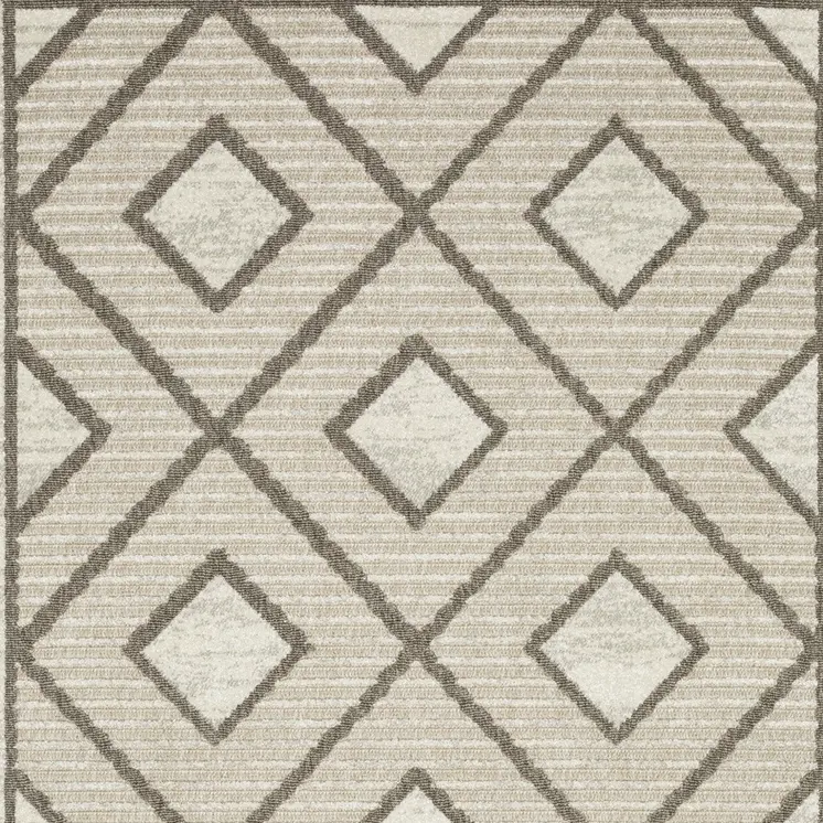 10' X 13' Beige And Brown Geometric Area Rug