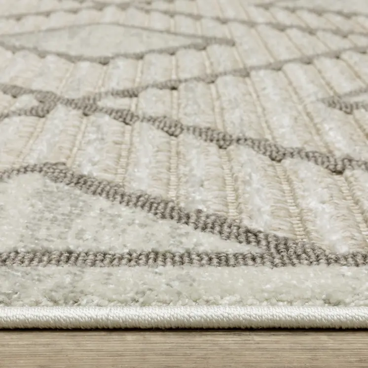 10' X 13' Beige And Brown Geometric Area Rug