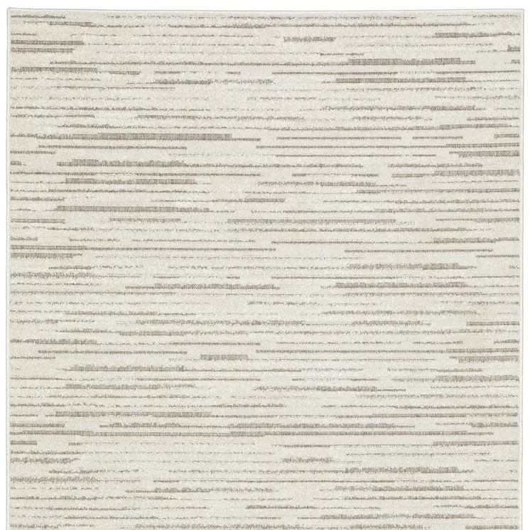 10' X 13' Ivory And Brown Striped Distressed Area Rug