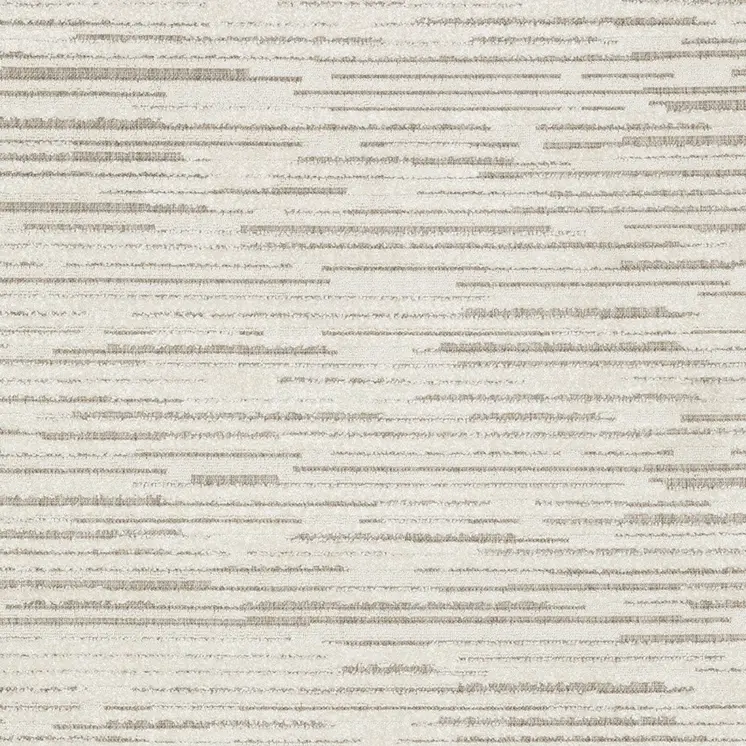 8' X 11' Ivory And Brown Striped Distressed Area Rug
