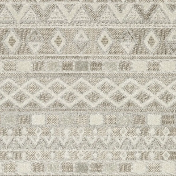 7' X 10' Beige And Gray Geometric Area Rug