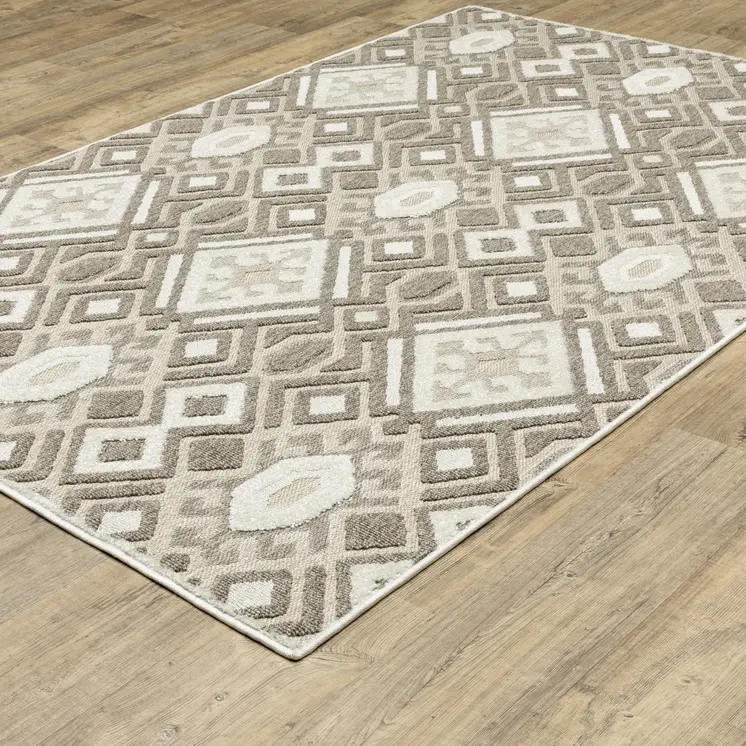 7' X 10' Brown And Beige Tribal Area Rug