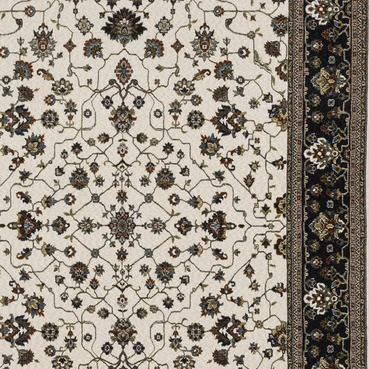 4' X 6' Ivory Oriental Area Rug With Fringe