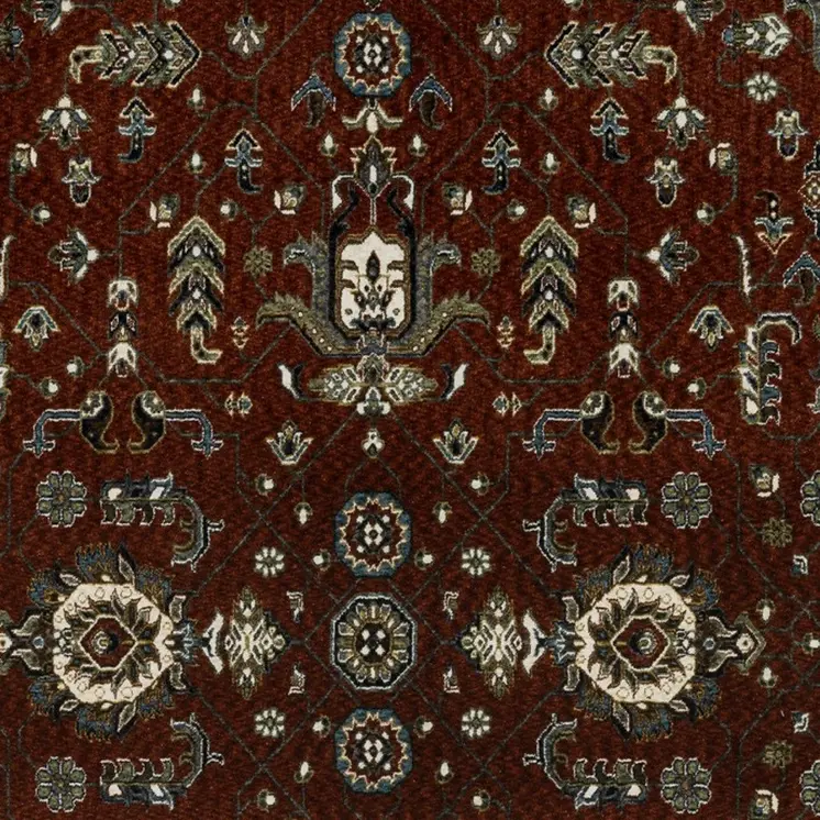 10' X 13' Red Oriental Area Rug With Fringe