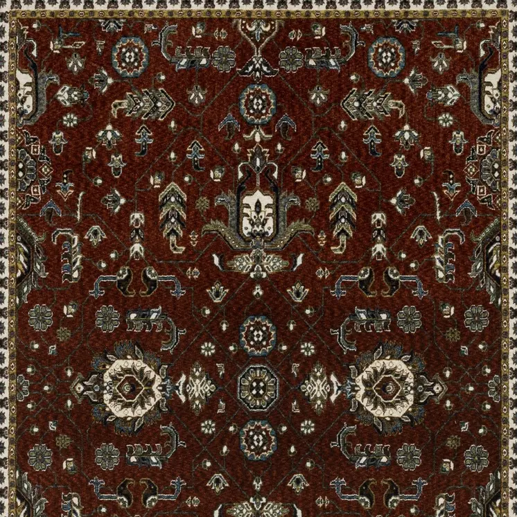 10' X 13' Red Oriental Area Rug With Fringe