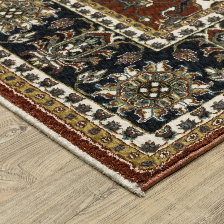 10' X 13' Red Oriental Area Rug With Fringe