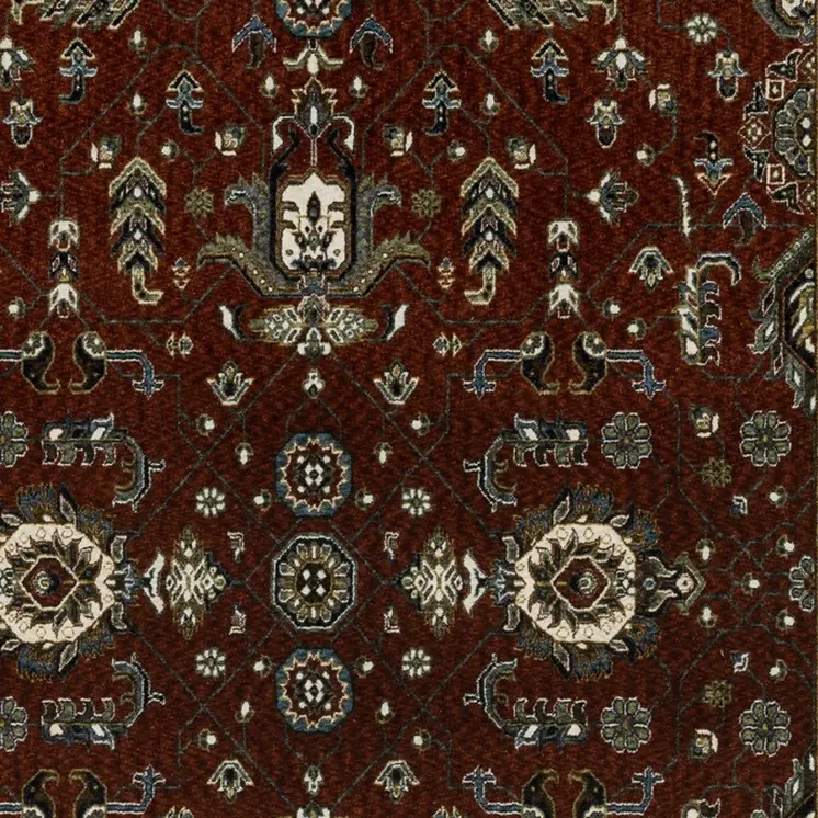 4' X 6' Red Oriental Area Rug With Fringe