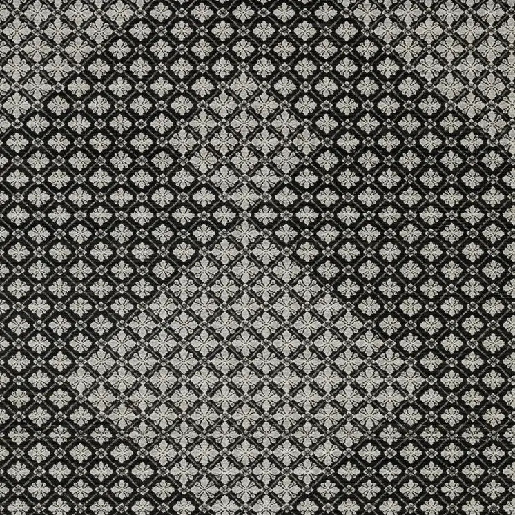 5' X 8' Black And Gray Diamond Area Rug With Fringe