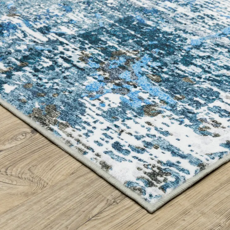 4' X 6' Ivory Abstract Distressed Area Rug