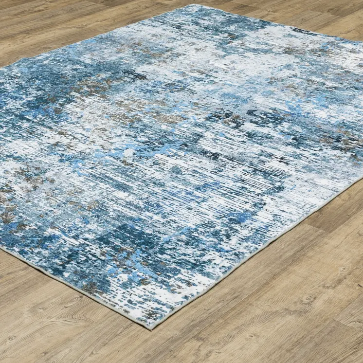 4' X 6' Ivory Abstract Distressed Area Rug