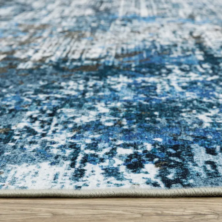 4' X 6' Ivory Abstract Distressed Area Rug