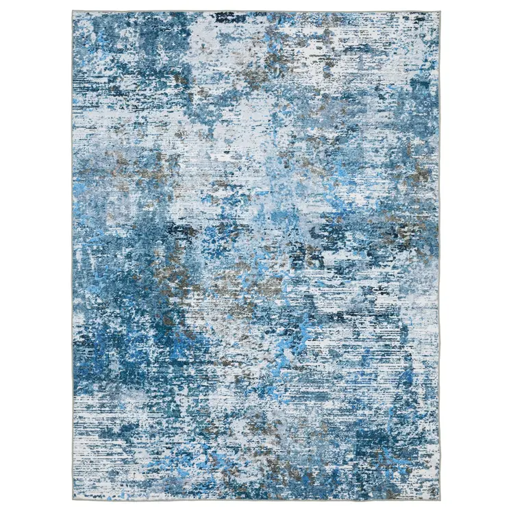 8' X 10' Ivory Abstract Distressed Area Rug