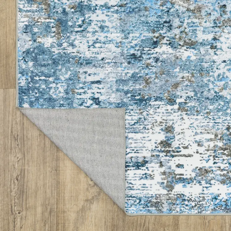 8' X 10' Ivory Abstract Distressed Area Rug