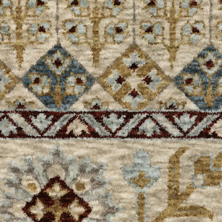 8' X 11' Gold Oriental Area Rug With Fringe