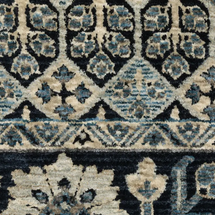 7' X 10' Ivory Oriental Area Rug With Fringe