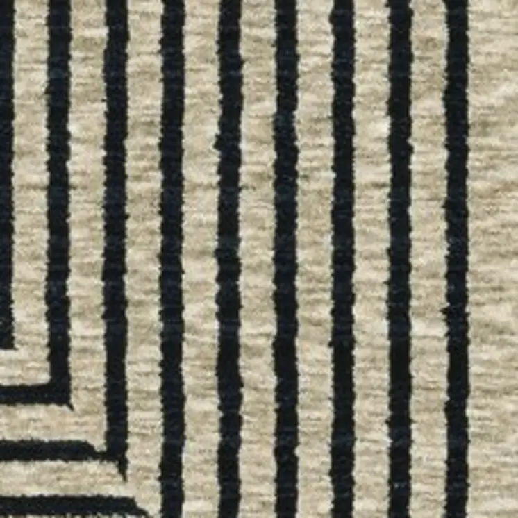 8' X 11' Beige Geometric Area Rug With Fringe
