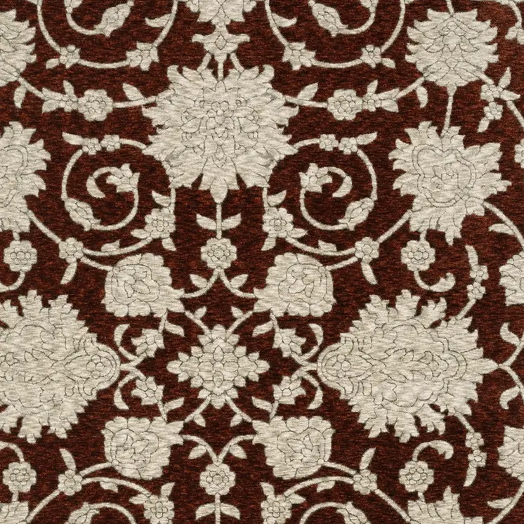 5' X 8' Beige Floral Area Rug With Fringe