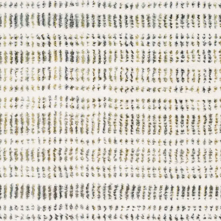5' X 8' Ivory Gold And Gray Striped Area Rug