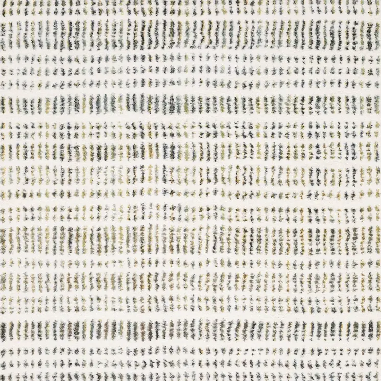 5' X 8' Ivory Gold And Gray Striped Area Rug