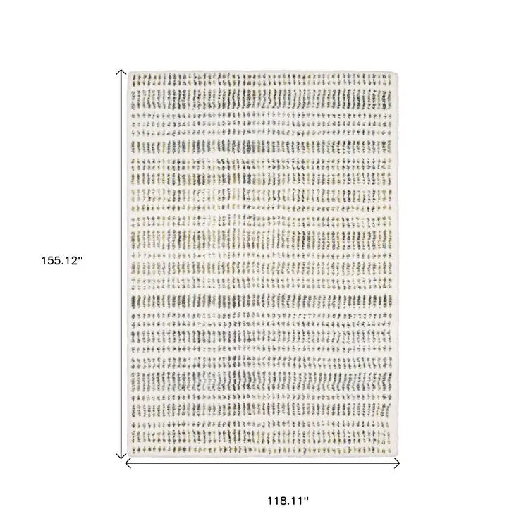 10' X 13' Ivory Gold And Gray Striped Area Rug