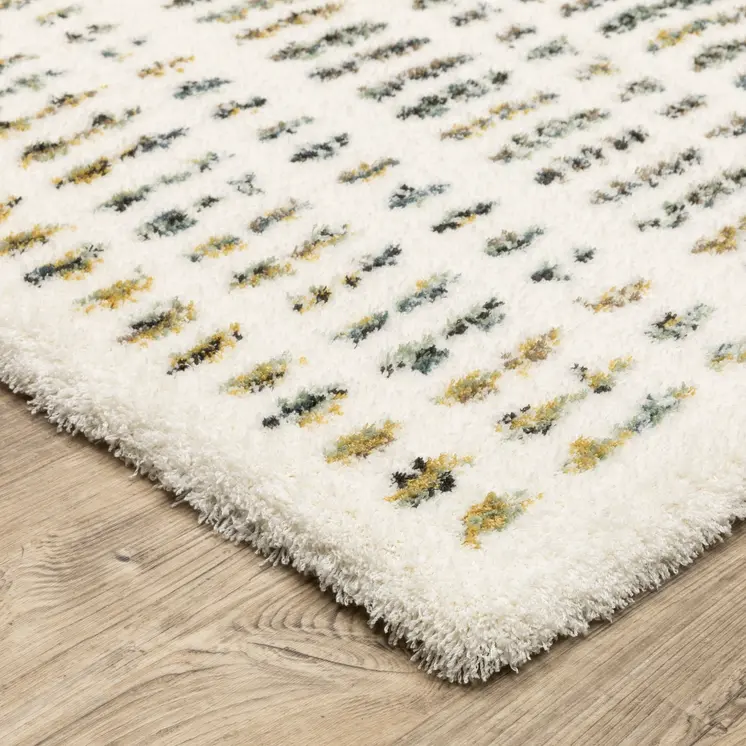 4' X 6' Ivory Gold And Gray Striped Area Rug