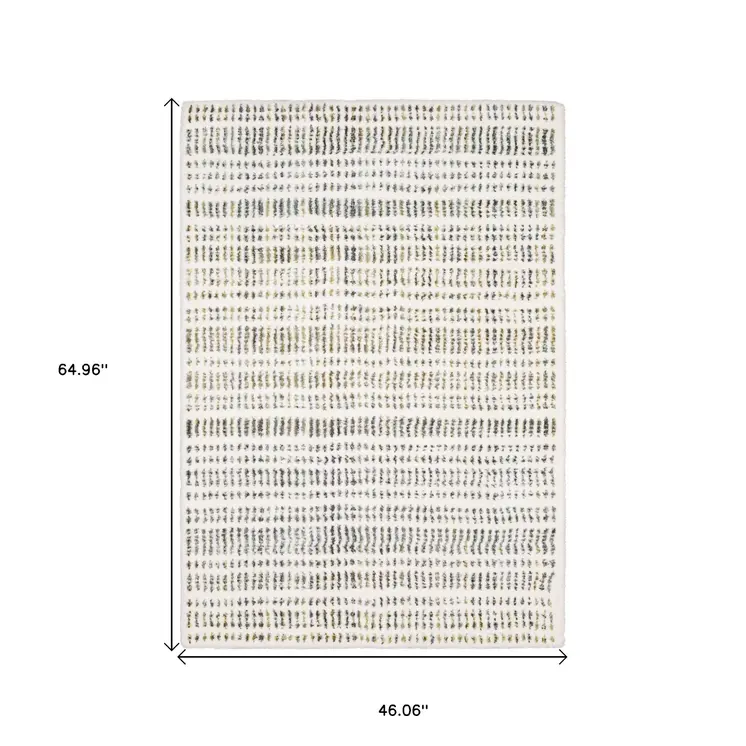 4' X 6' Ivory Gold And Gray Striped Area Rug