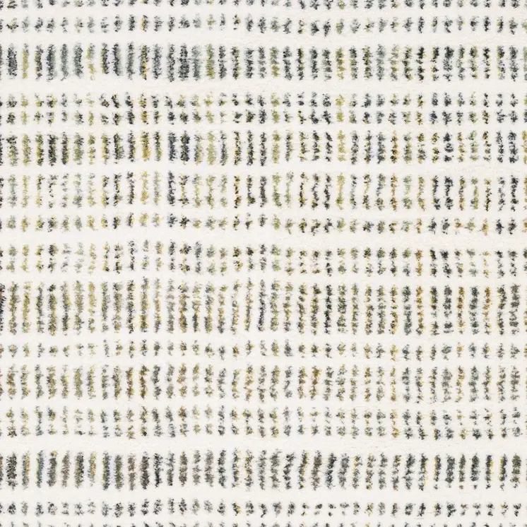 8' X 11' Ivory Gold And Gray Striped Area Rug