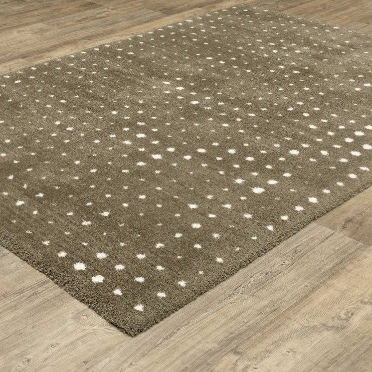 10' X 13' Brown And Ivory Geometric Area Rug