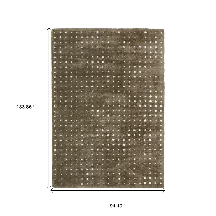 8' X 11' Brown And Ivory Geometric Area Rug