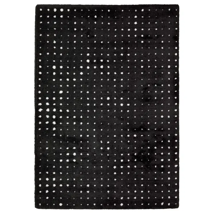 10' X 13' Black And Ivory Geometric Area Rug