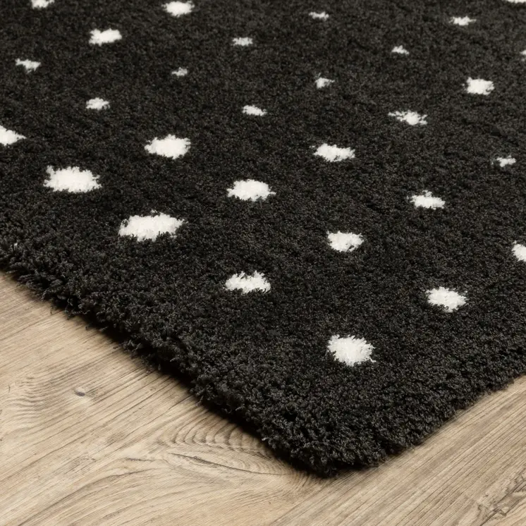 10' X 13' Black And Ivory Geometric Area Rug