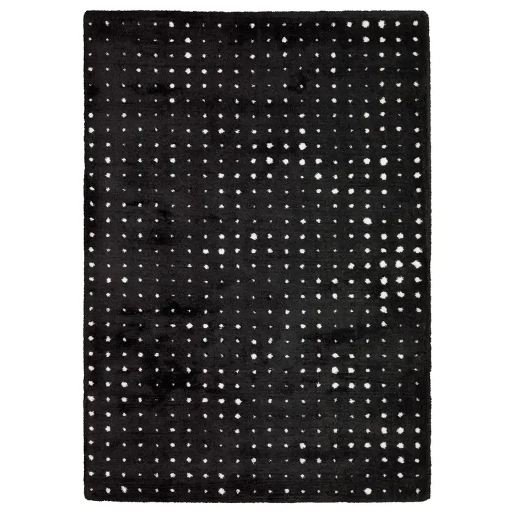 4' X 6' Black And Ivory Geometric Area Rug