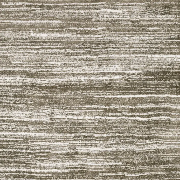 10' X 13' Brown And Ivory Striped Distressed Area Rug